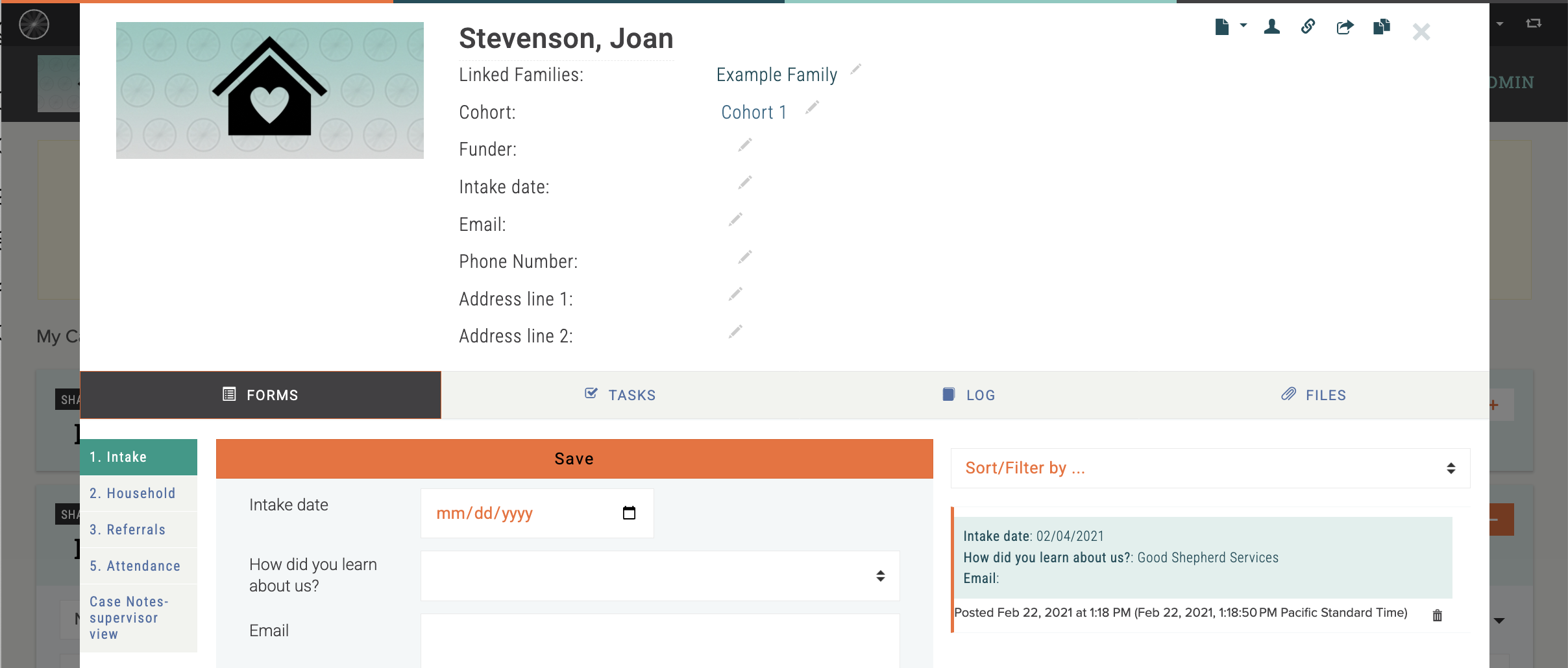 Grouptrail Case Management participant workspace