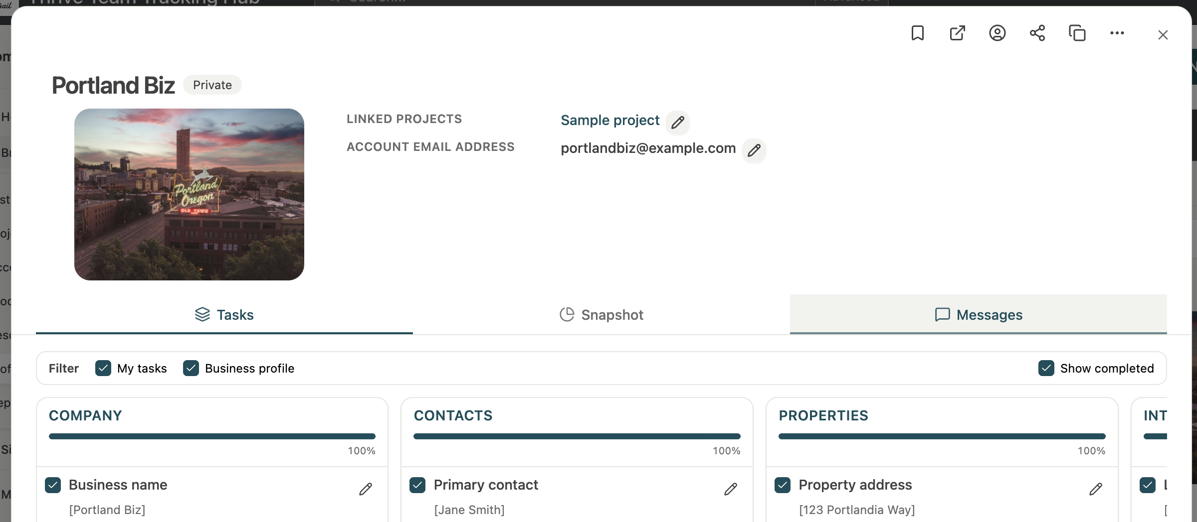 Grouptrail example CRM workspace